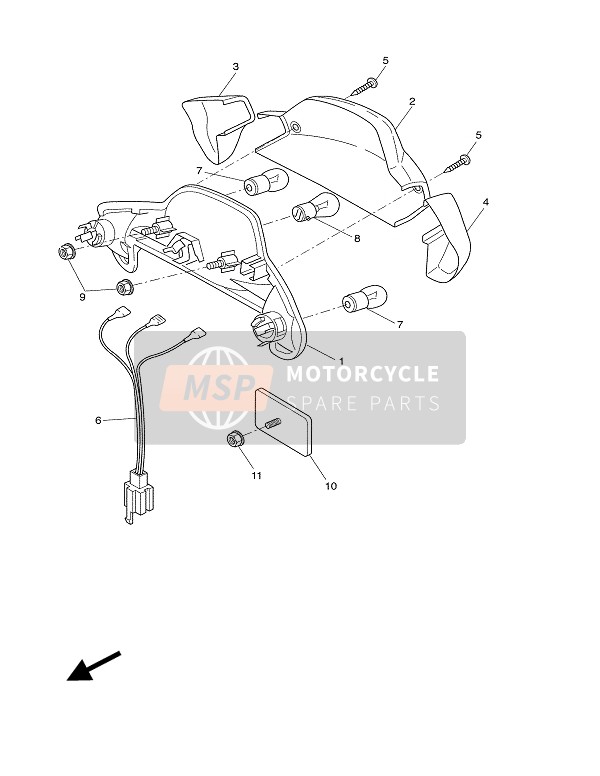 Yamaha CW50L BWS 2003 Rücklicht für ein 2003 Yamaha CW50L BWS